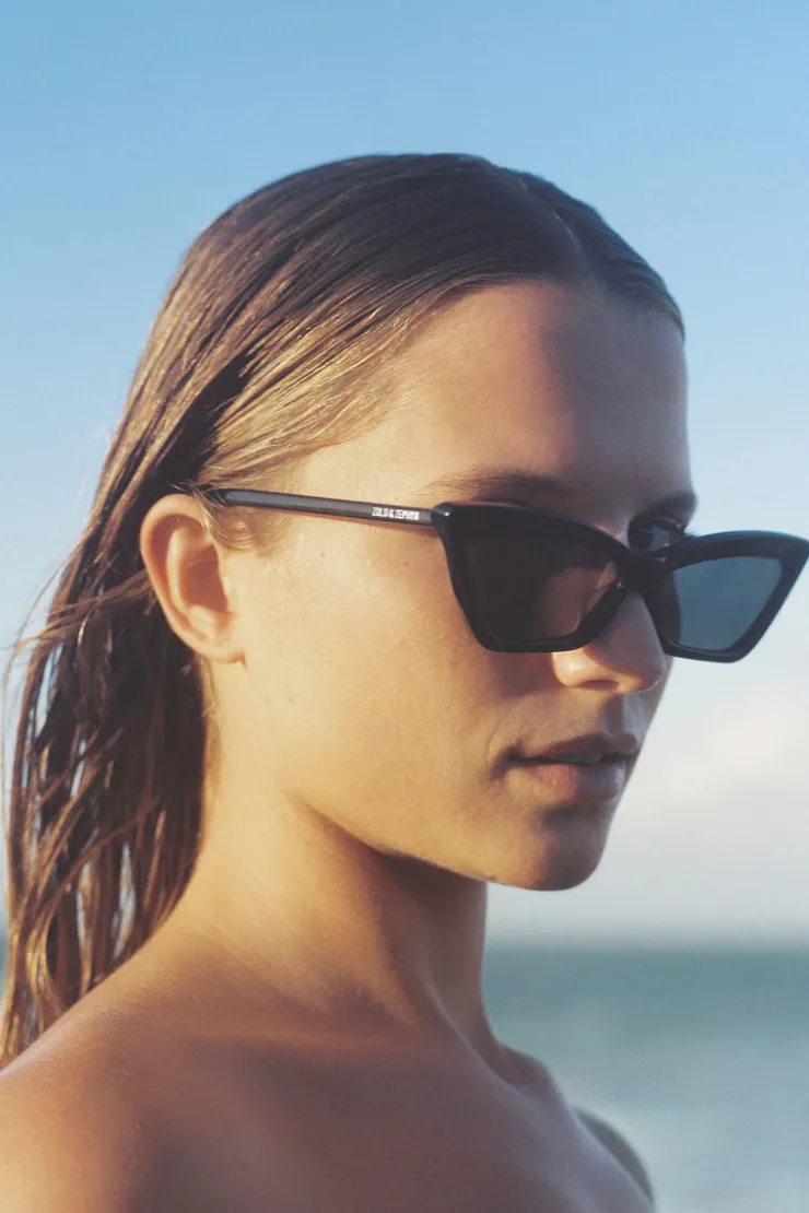 x Local Supply - Slim Cat Eye Sunglasses - Black^Zulu & Zephyr Cheap