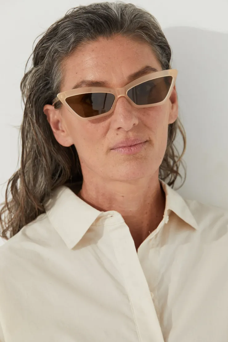 x Local Supply - Slim Cat Eye Sunglasses - Shell^Zulu & Zephyr Fashion